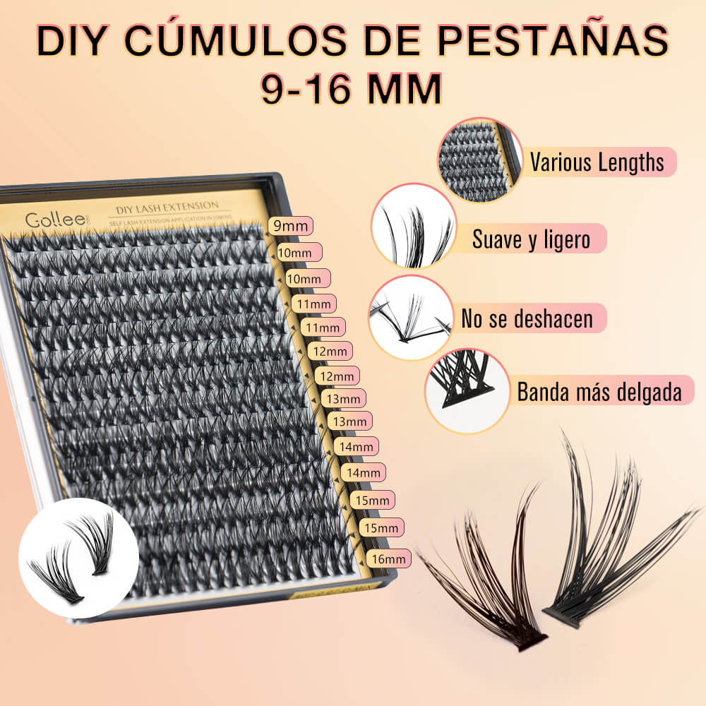 Kit De Extensión De Pestañas DIY 9 16 mm