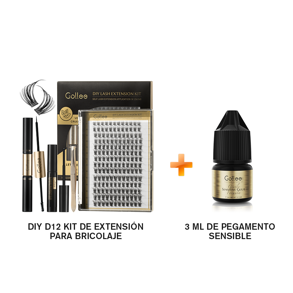 Kit De Extensión De Pestañas DIY+Pegamento para pestañas postizas para uso personal en casa