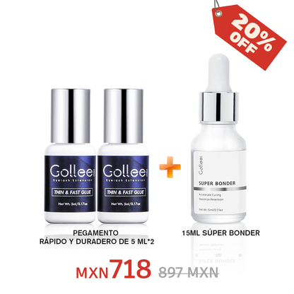 2 Bottllas 5ML Adhesivo Expert Para Extensión De Pestañas+Super Bonder De 15ML