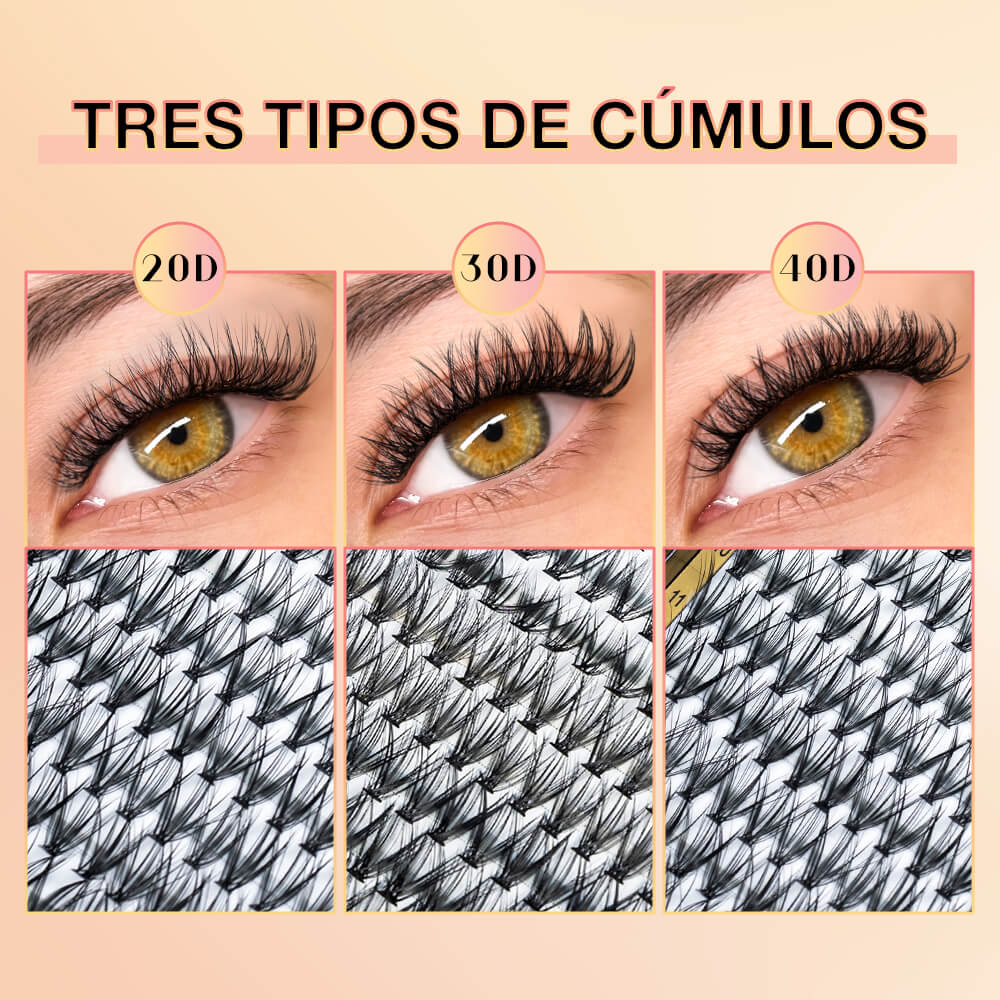 Kit De Extensión De Pestañas DIY TRES TIPOS DE CUMULOS