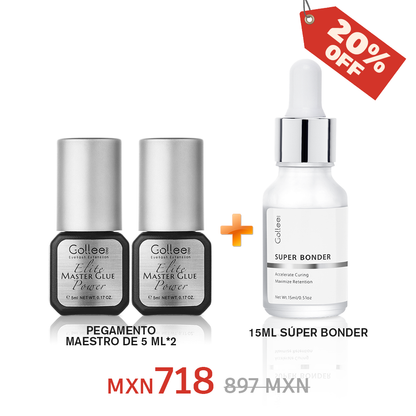 2 Bottllas 5ML Adhesivo Expert Para Extensión De Pestañas+Super Bonder De 15ML