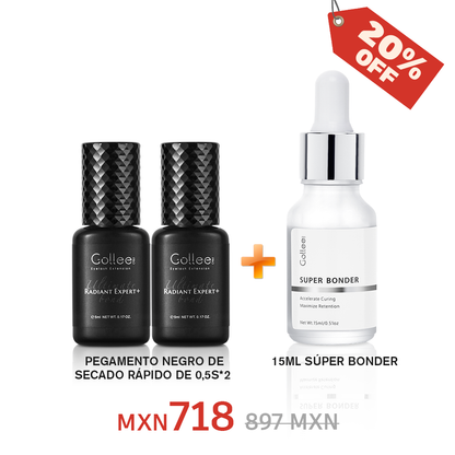 2 Bottllas 5ML Adhesivo Expert Para Extensión De Pestañas+Super Bonder De 15ML