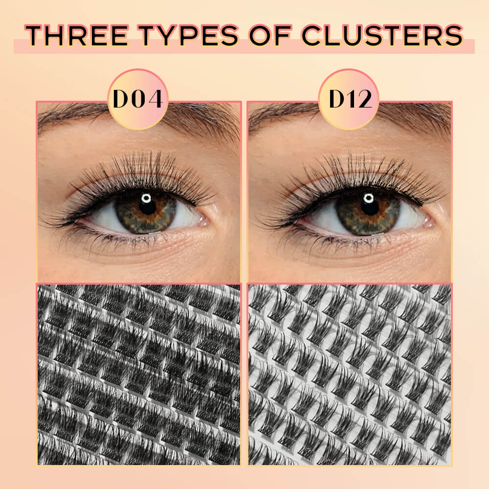 Kit De Extensión De Pestañas DIY THREE TYPES OF CLUSTERS