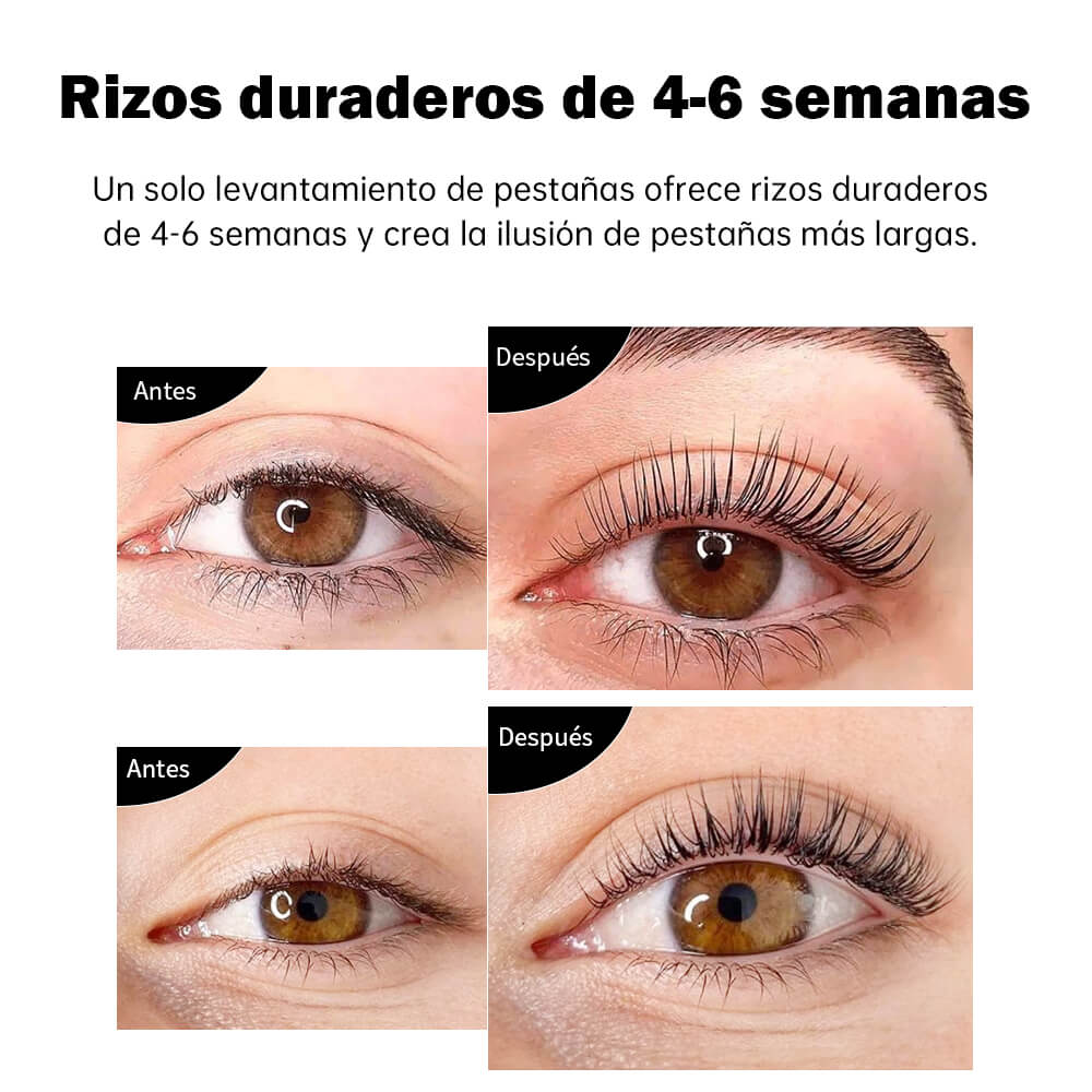 Kit Profesional de Lifting de Pestañas Individuales Comparación de efectos